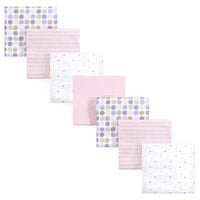 Luvable Friends Baby Girl Cotton Flannel Receiving Blankets, Rainbow 7-Pack, One Size - BeeBee Cakes