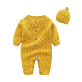 Pudcoco 2019 New 0-18M Kids Baby Boys Girls Warm Infant Romper Knit Solid Single Breasted Jumpsuit Clothes Sweater Outfit - BeeBee Cakes