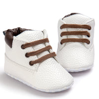 Baby Boy White and Brown Boots - BeeBee Cakes