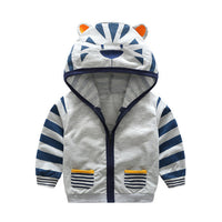 Fox or Zebra Hooded Zip Front Sweatshirt Toddler Boy or Girl - BeeBee Cakes
