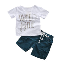 2 Piece Wild One Toddler Boy's T-shirt and Shorts - BeeBee Cakes