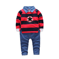 2 Piece Toddler Boy BeBe Striped Star Sweatshirt and Striped Jeans Set - BeeBee Cakes
