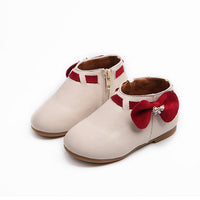 Toddler Girls Ankle Boots with Jeweled Bow - BeeBee Cakes