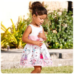 Playing In the Garden A-Line Toddler Girls Dress - BeeBee Cakes