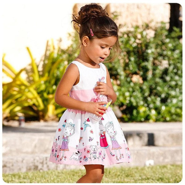 Playing In the Garden A-Line Toddler Girls Dress - BeeBee Cakes
