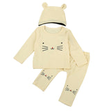 3 Piece Little Kitty Baby Girl Shirt, Pants, and Hat Set - BeeBee Cakes