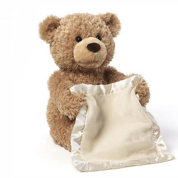Peek a Boo Teddy Bear Play Hide And Seek bear Lovely Cartoon Stuffed Bear Cute soft Music Plush Toy - BeeBee Cakes