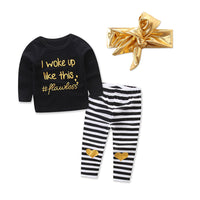 Addison 3 Piece Shirt, Pants and Headband Set - BeeBee Cakes