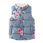 Toddler Girl's Flower Button Front Vest - BeeBee Cakes