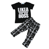 2 Piece Like A Boss Toddler Boy T-shirt and Pants Set - BeeBee Cakes