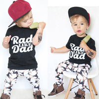 2 Piece Rad Like Dad Toddler Boys T-shirt and Pants Set - BeeBee Cakes