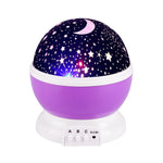 LED Rotating Star Projector Novelty Lighting Moon Sky Rotation Kids Baby Nursery Night Light Battery Operated Emergency usb Lamp - BeeBee Cakes